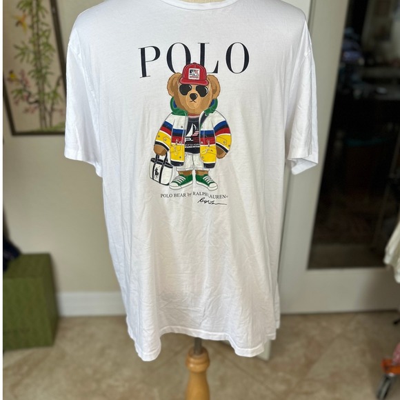 Polo Ralph Lauren T-Shirt Mens XXL White Polo Bear Sailing Graphic Tee retired - Picture 5 of 12